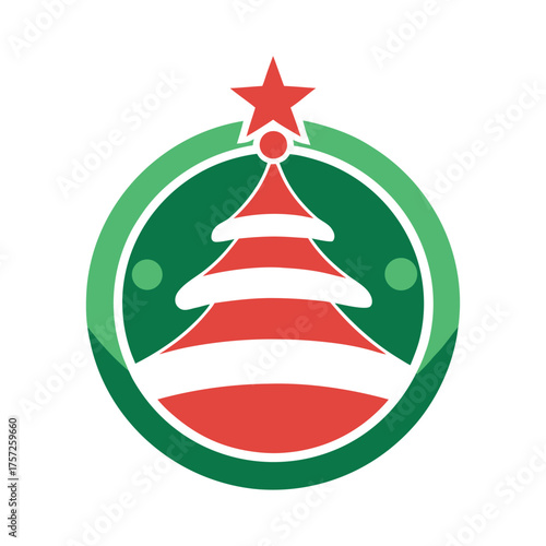Modern Christmas Tree Logo Design for Holiday Branding and Festive Decoration