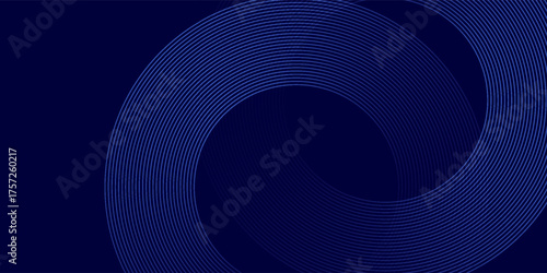 Abstract dark blue gradient background with geometric rounded lines futuristic concept technology design background vector illustration. High quality graphic. Modern artwork degital graphic. Business.