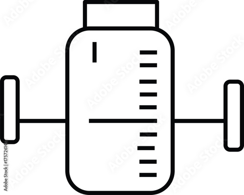 Black and White Line Art Illustration of a Septic Tank: Diagram, Plumbing, Waste Management, Engineering, Technical Drawing, Vector Graphic