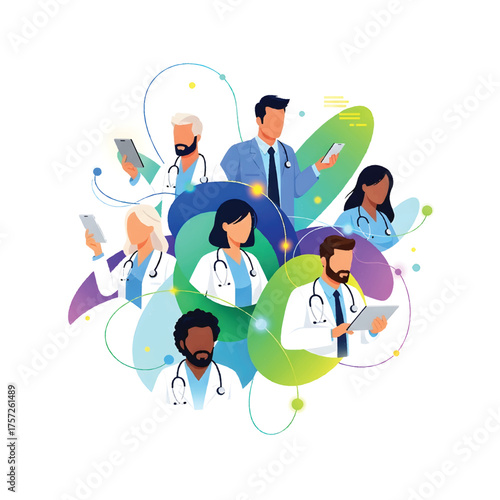 Diverse Healthcare Team Virtual Collaboration