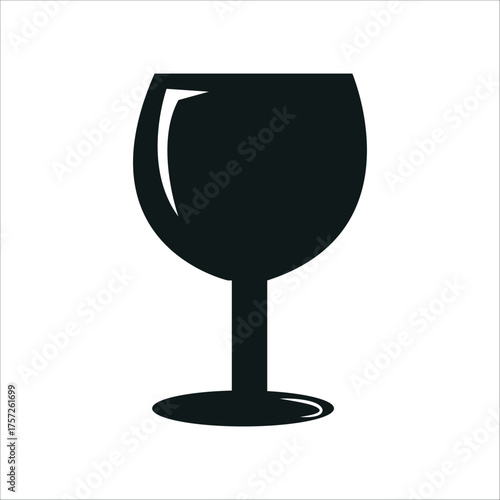 Simple juice glass silhouette on white background