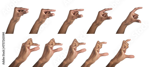 Quadro su tela Hand hold gesture with thumb and index finger showing small and large sizes
