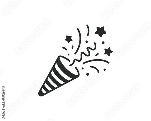 Party Popper Icon: Celebration, Confetti, Fun, and Event Symbol