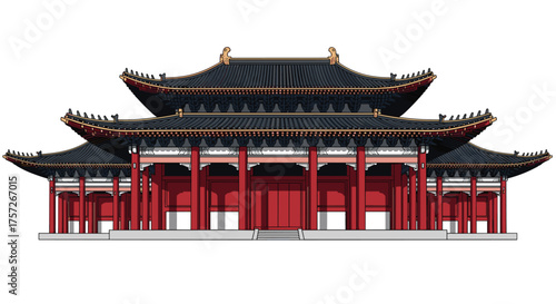 A stunning traditional Chinese building with intricate architectural details, capturing rich cultural heritage and inviting viewers to discover ancient wonders