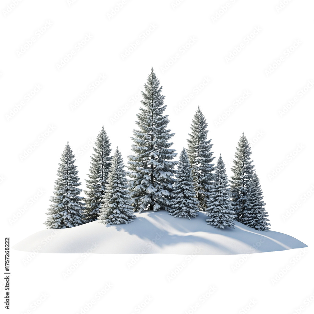 Fototapeta premium christmas tree in snow