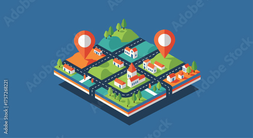 An interactive map, explore neighborhoods and find your perfect location with pinpoint accuracy in this charming town