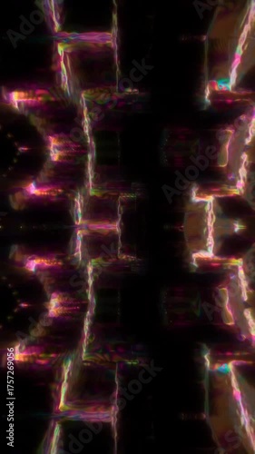 Psychedelic kaleidoscope sequence with seamless loop designed for meditation, yoga, festivals, and VJ performance, psychedelic tunnel effect with hypnotic repetition and fractal detail
