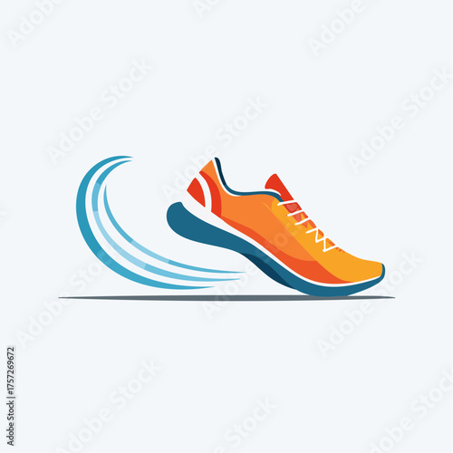 Dynamic Running Shoe Design: Symbolizing Speed, Motion, and Athletic Performance