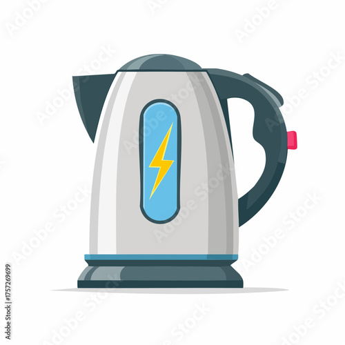 Electric Kettle Illustration Showing Energy Efficiency and Modern Design Appliance