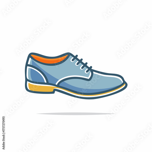 Illustration of a Stylish Oxford Shoe, Fashionable Footwear Isolated on White Background