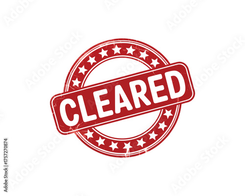 Cleared Grunge Stamp Icon: Approved, Checked, and Verified Rubber Seal Vector