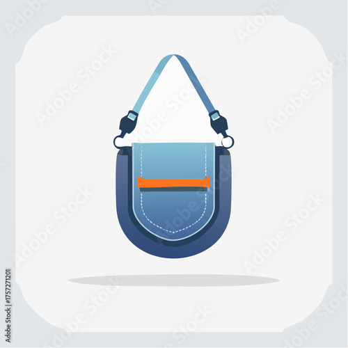 Stylish blue messenger bag illustration showcasing modern design and practicality
