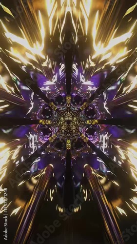 Ceremonial mandala design with expressive VJ-ready loop for music video atmospheres and experiential stages, symbolic geometry aligning energy, breath, and visual storytelling in motion