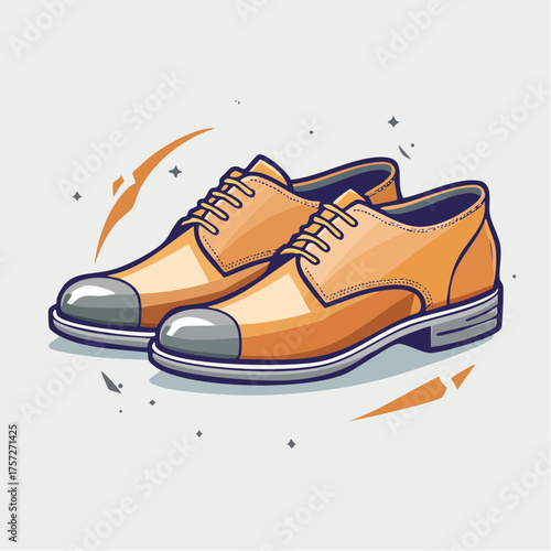 Stylish leather dress shoes illustration symbolizing elegance and sophistication