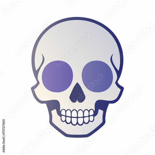 Stylized Skull Illustration with Gradient Colors for Halloween or Gothic Themes
