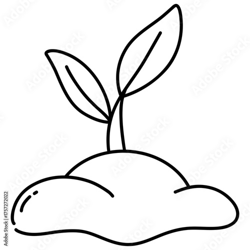 Sprout Growing in Soil vector icon