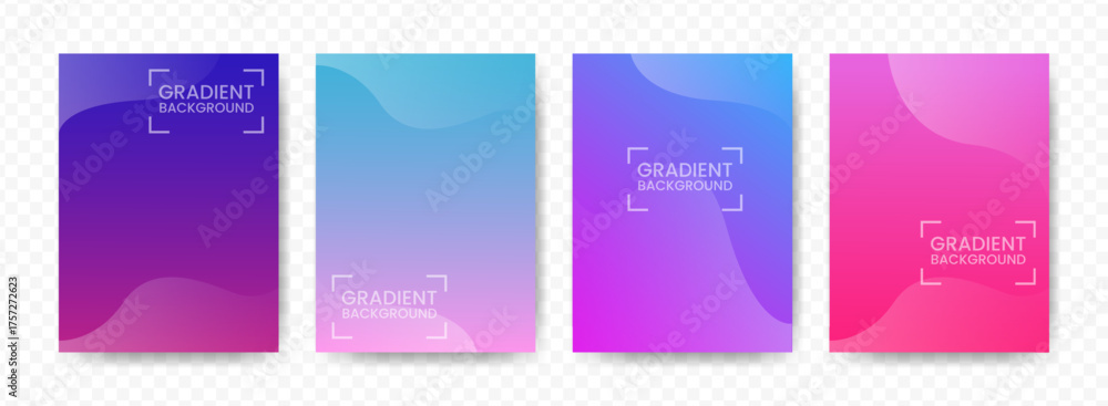 Fototapeta premium Colorful Smooth Gradient Presentation Background Set for Modern Graphic Design