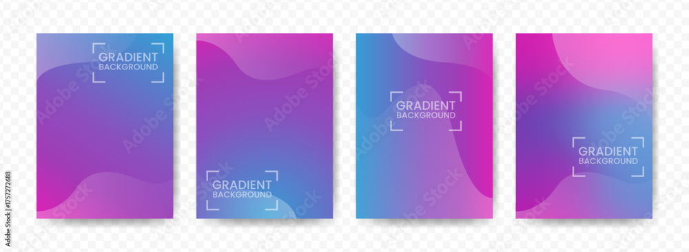 Fototapeta premium Modern Minimalist Fluid Gradient Design Set for Presentation Backgrounds