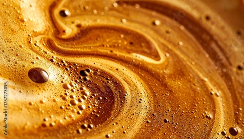 Coffee foam with swirls of crema texture A symphony of espresso art