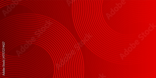 Red abstract background with glowing geometric lines. Modern shiny red gradient diagonal rounded lines pattern. Futuristic technology concept. Suit for poster, cover, banner, presentation, website