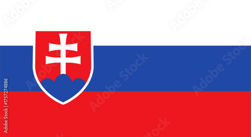 Slovakia flag design. Slovakia national flag Vector illustration. Slovakia official color flag design.