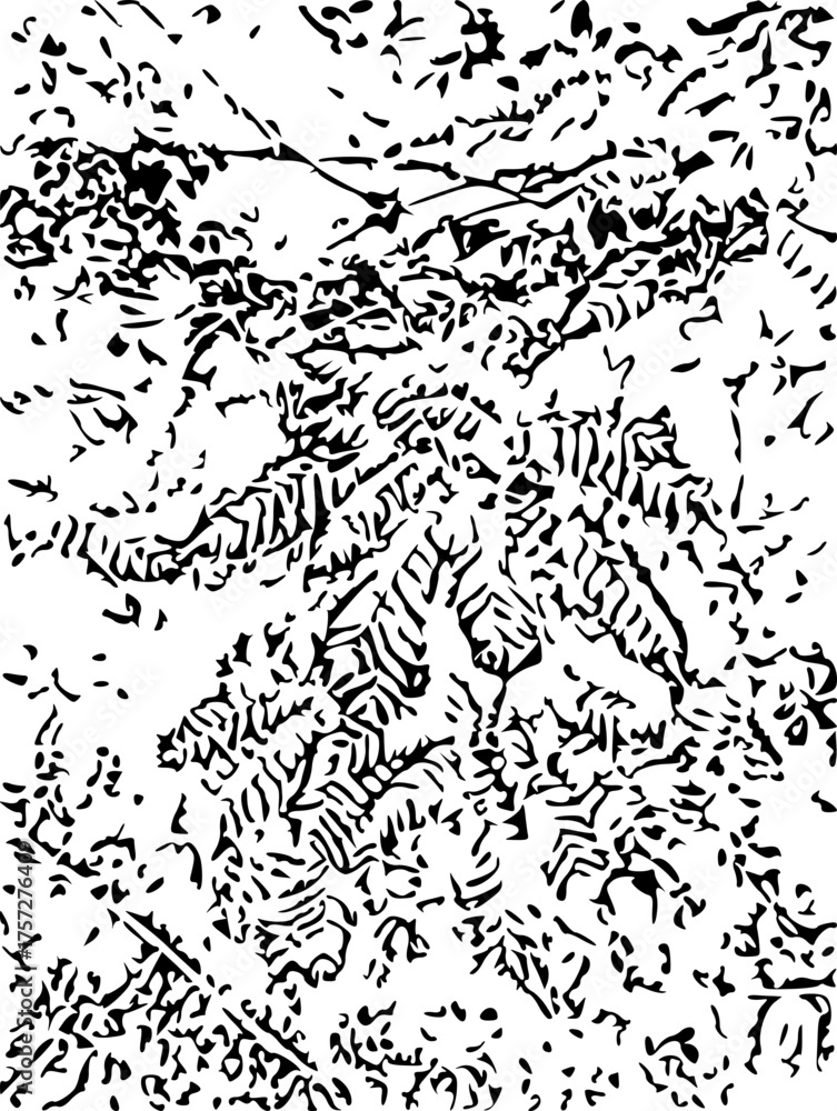 Obraz premium black and white seamless pattern