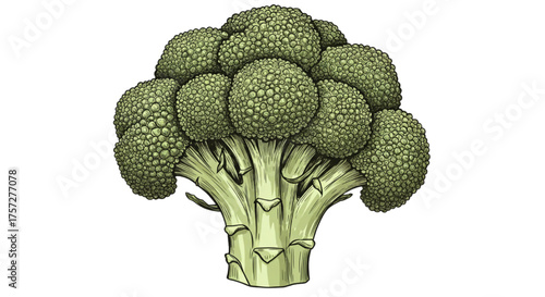 Vintage Engraving Style Broccoli Vector Illustration - Fresh Vegetable Sketch