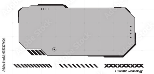 Futuristic HUD text box frames futuristic black element