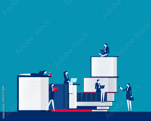 Book. Business people reading a book