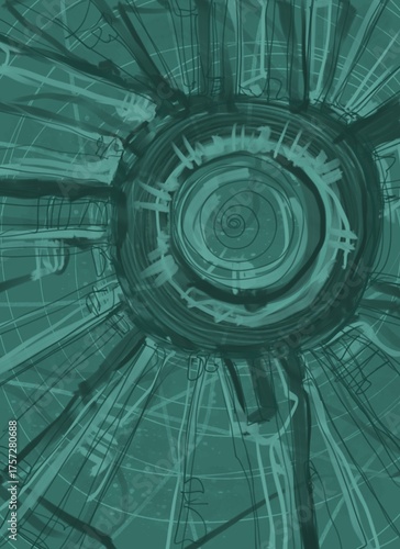 Abstract image for printing. Picture for modern interiors. The picture is painted by hand on a tablet.