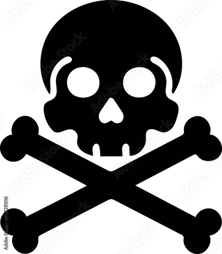 Vector illustration of a skull and crossbones symbol icon