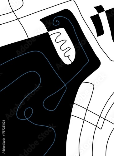 Minimal abstract image for printing. Picture for modern interiors. The picture is painted by hand on a tablet.