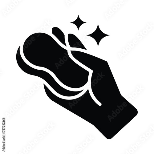 Hand cleaning sponge hygiene vector illustration