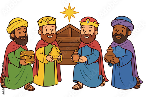 Wisemen journey to Bethlehem with gifts for a newborn king