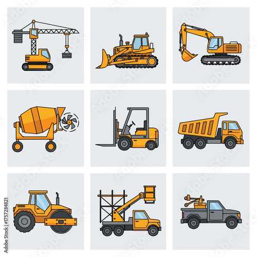 Construction Vehicles and Heavy Machinery Collection.