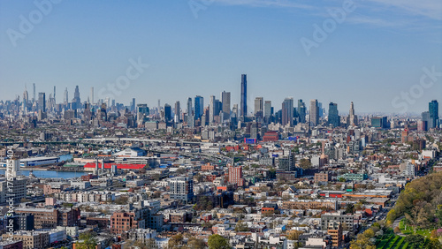 Bilde på lerret Aerial landscape of Manhattan skyline from Sunset Park Borough Park Brooklyn in