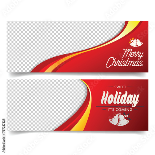 Christmas and New Year banner template. Vector illustration
