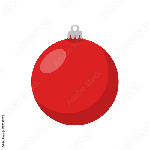 solid color vector of christmas ornament ball simple design, no background shape