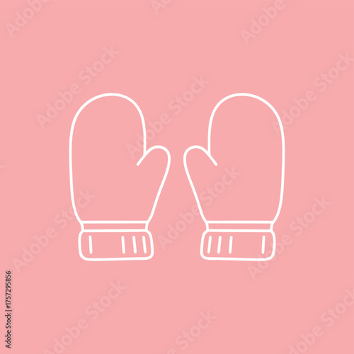 solid color vector of mitten pair winter style, solid color no shape