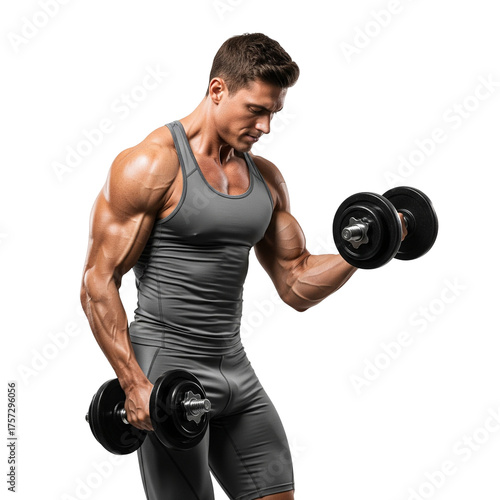 young man lifting weights