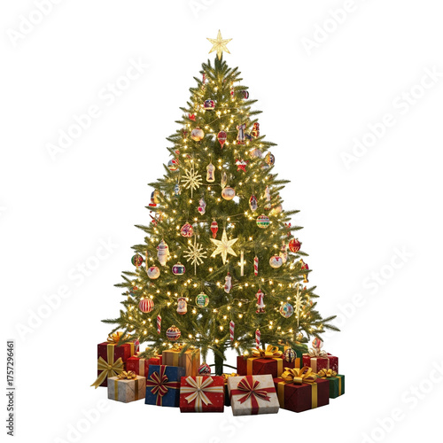 christmas tree and gifts