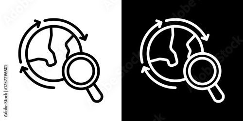 Explore  Icon Of Line Black And White Style Vector Illustration 