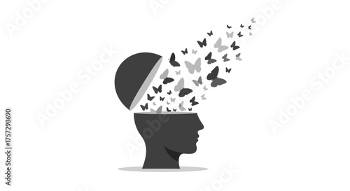 Mind Illuminated: Paper Butterflies Escaping the Light of Thought