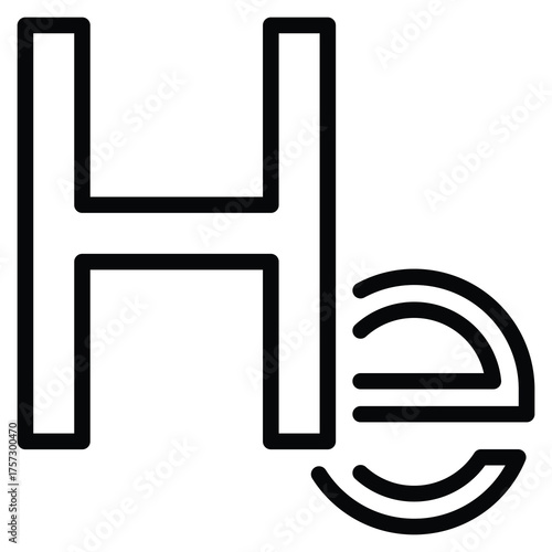 Helium Icon Line Vector Illustration