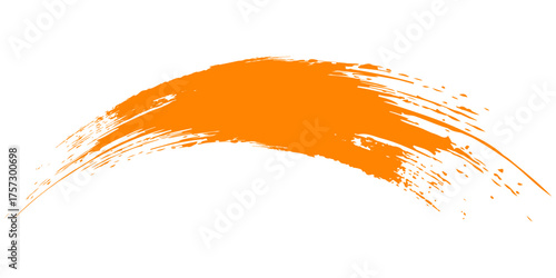 Orange yellow brush stroke isolated on white background. Orange abstract stroke. Colorful oil paint brush stroke