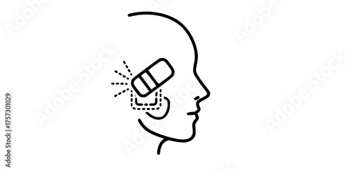 Pigmentation Spot Correction Face Profile Flat Vector Icon