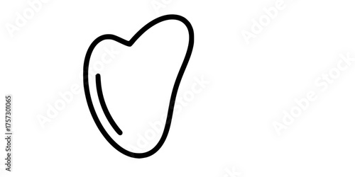 Elegant Gua Sha Facial Massager Line Art Flat Vector Wellness Icon