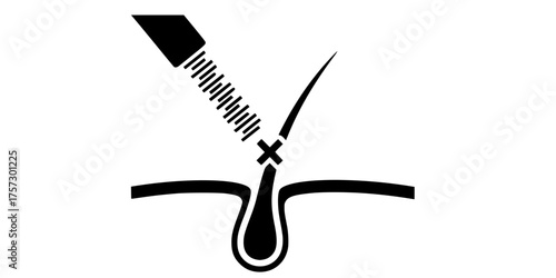 Laser Beam Hair Follicle Removal Flat Vector Graphic