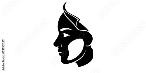Chemical Peel Exfoliation Face Line Art Flat Vector Icon