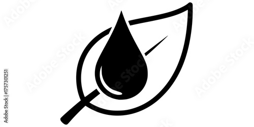Water Droplet Merging with Leaf Flat Vector Hydration Graphic